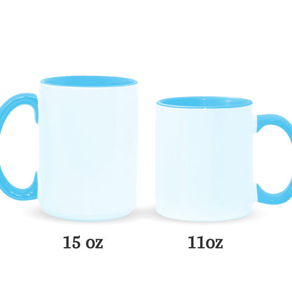 Blue Ohana Hugging - Personalized Ohana Accent Mug