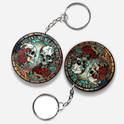 Skull Couple - Personalized Skull Keychain