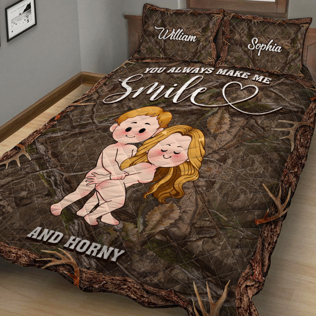 You Make Me Smile - Personalized Hunting Quilt Set