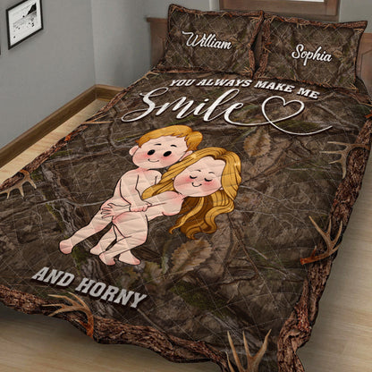 You Make Me Smile - Personalized Hunting Quilt Set