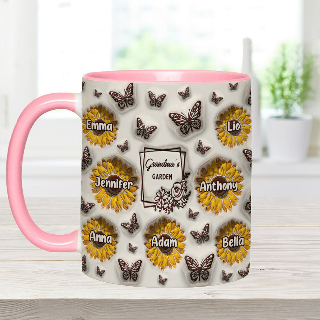 Grandma's Sunflower Garden - Gift for grandma - Personalized Accent Mug