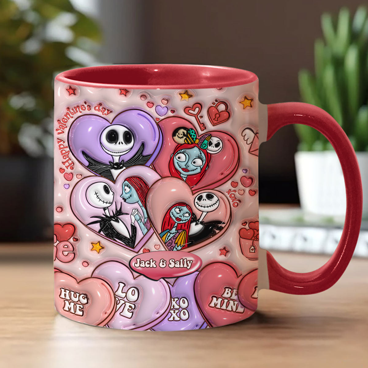 Happy Valentine's Day - Personalized Nightmare Accent Mug
