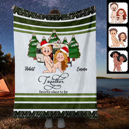Together Is Our Favorite Place To Be - Personalized Camping Blanket