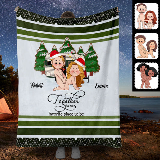 Together Is Our Favorite Place To Be - Personalized Camping Blanket
