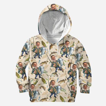 Photo Inserted Funny Fishing - Personalized Fishing All Over Shirt