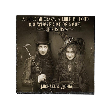 Till Death Do Us Part - Personalized Couple Square Shaped Stone