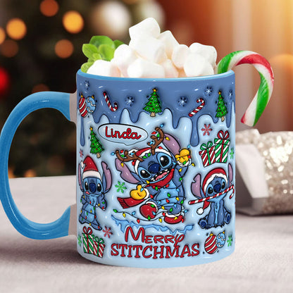 Merry Stichmas - Personalized Ohana Accent Mug