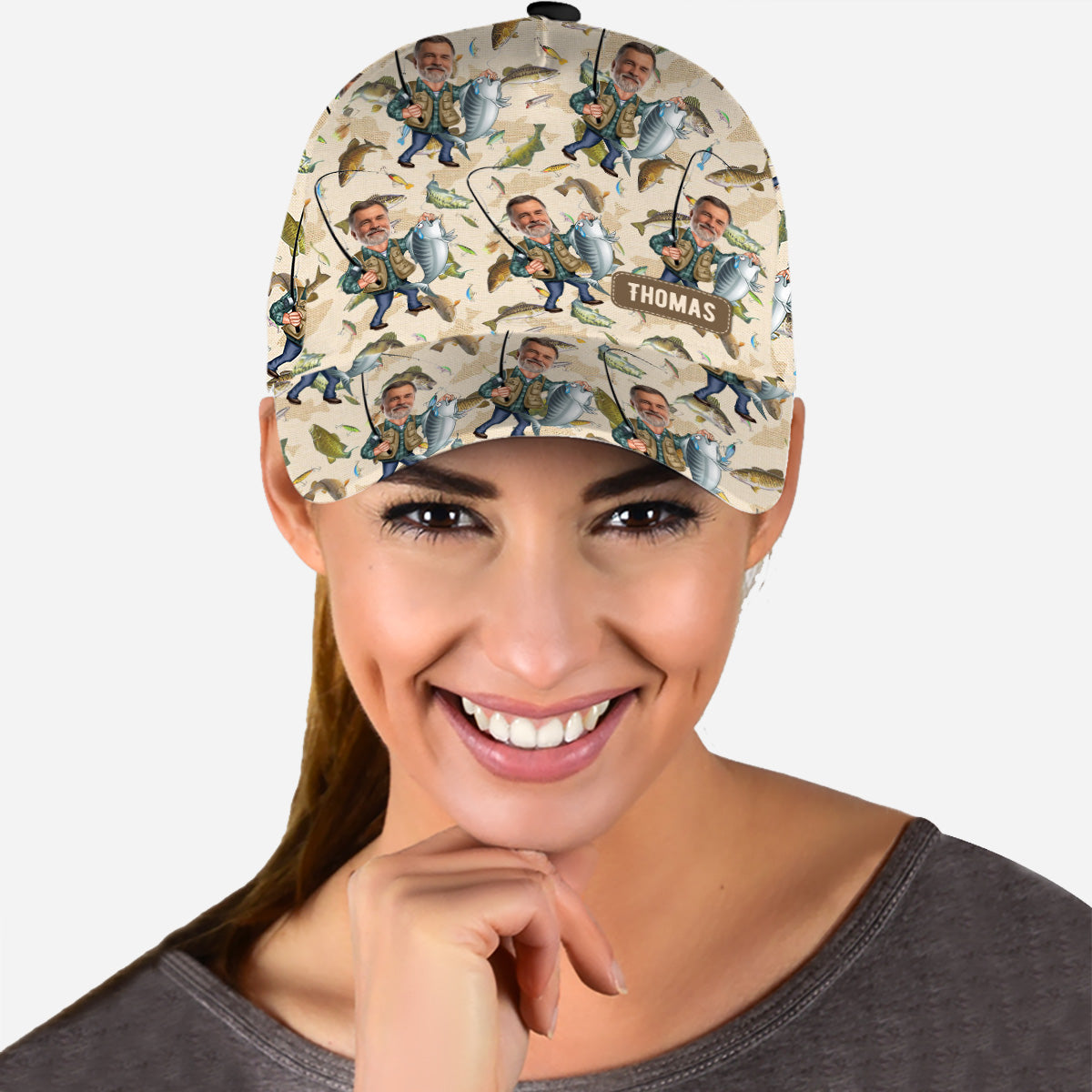 Photo Inserted Funny Fishing - Personalized Fishing Classic Cap