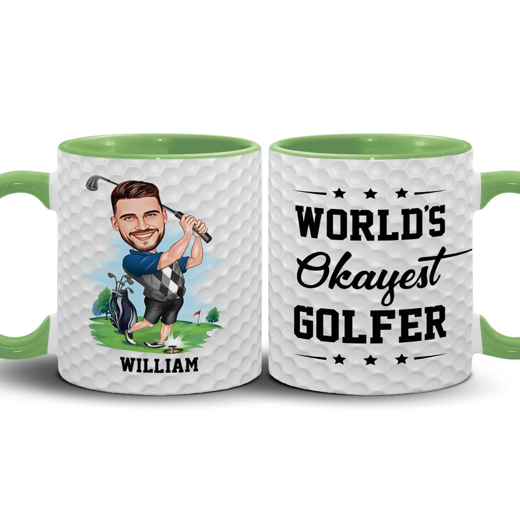 World's Okayest Golfer - Personalized Golf Accent Mug
