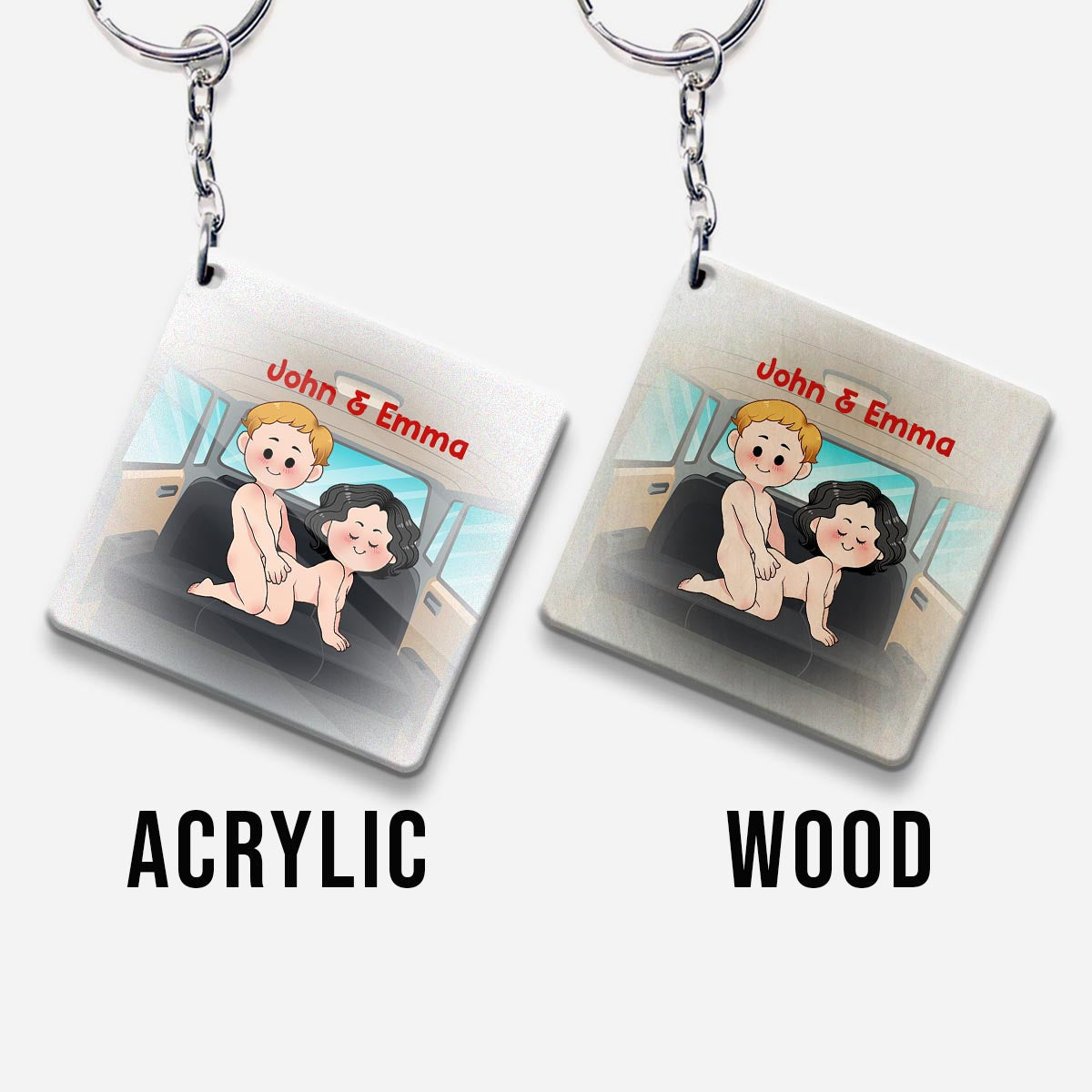 Drive Safe - Personalized Couple Keychain
