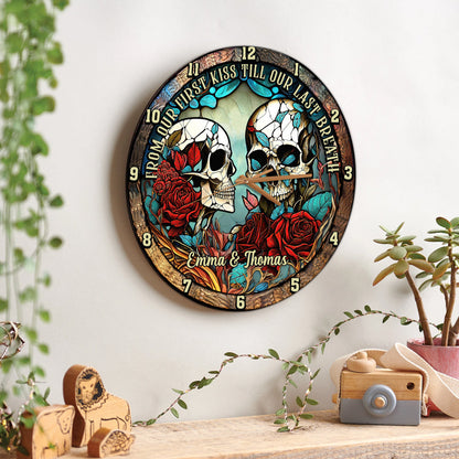 From Our First Kiss - Personalized Skull Wall Clock