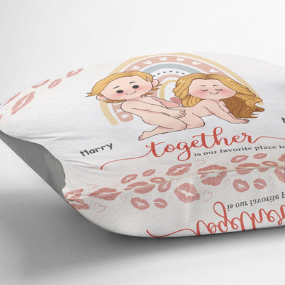 Together Is Our Favorite Place To Be - Personalized Couple Throw Pillow