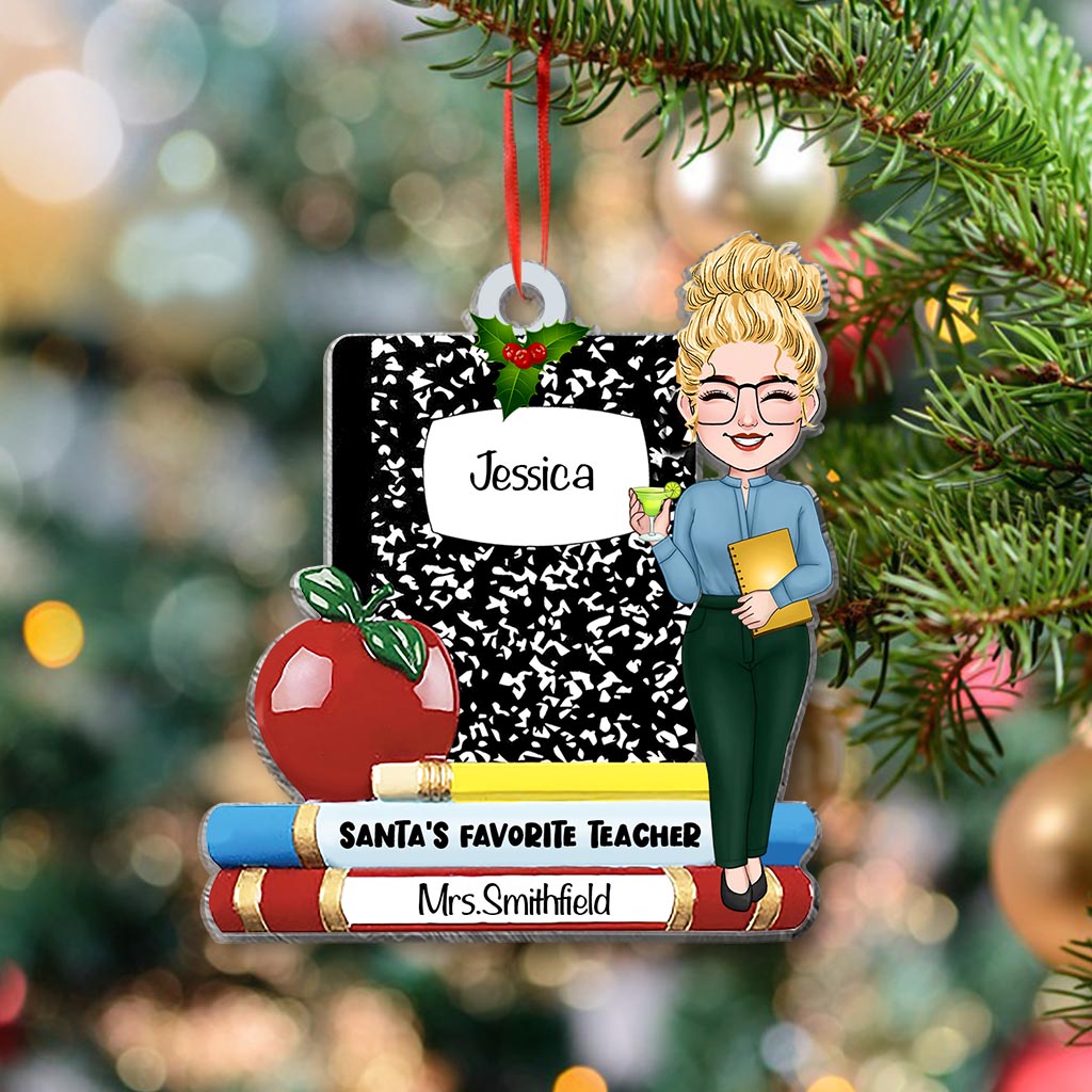 Santa's Favorite Teacher - Personalized Teacher Ornament