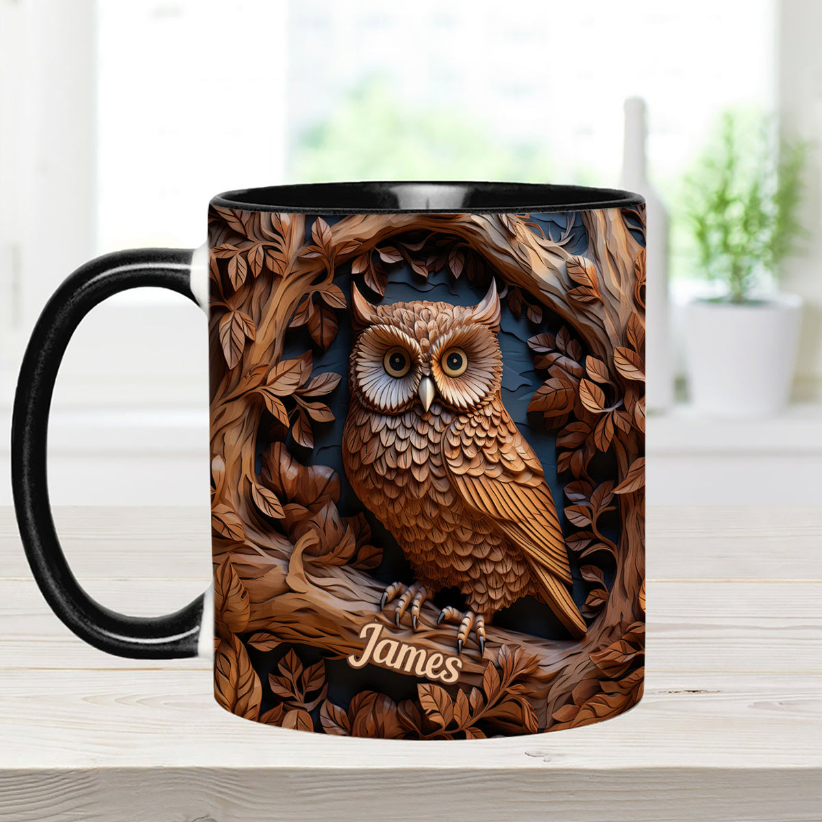 Just A Girl Who Loves Owls - Personalized Owl Accent Mug