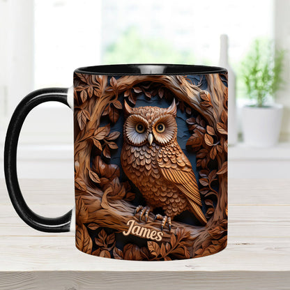 Just A Girl Who Loves Owls - Personalized Owl Accent Mug