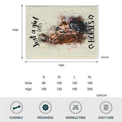 Just A Girl Who Loves Horses - Personalized Horse Blanket