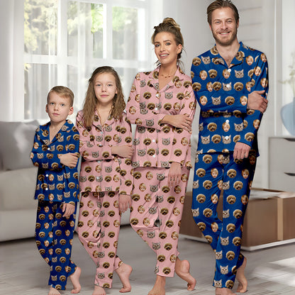 Custom Photo Pajamas Christmas - Personalized Family Button Down Pajamas