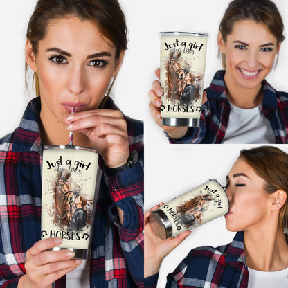 Just A Girl Who Loves Horses - Personalized Horse Tumbler