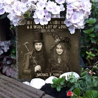 Till Death Do Us Part - Personalized Couple Square Shaped Stone