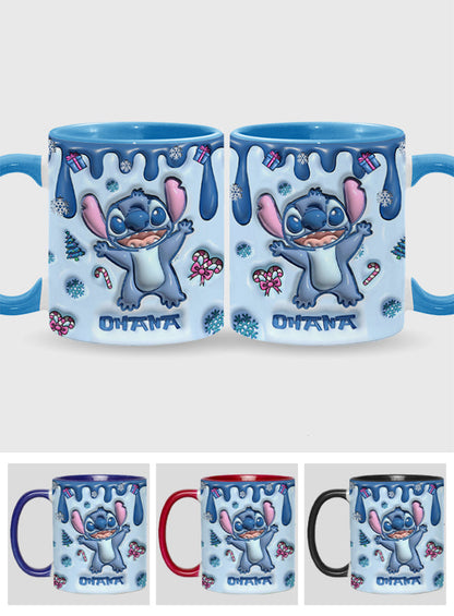 Ohana Blue Inflated Merry Stitchmas - Ohana Accent Mug