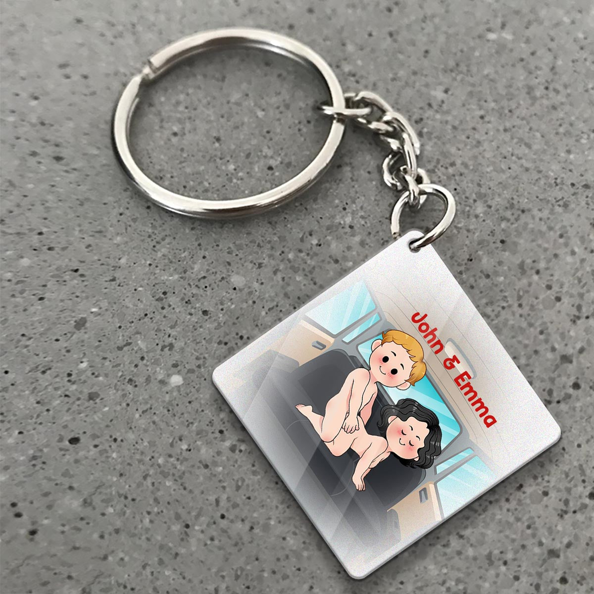 Drive Safe - Personalized Couple Keychain