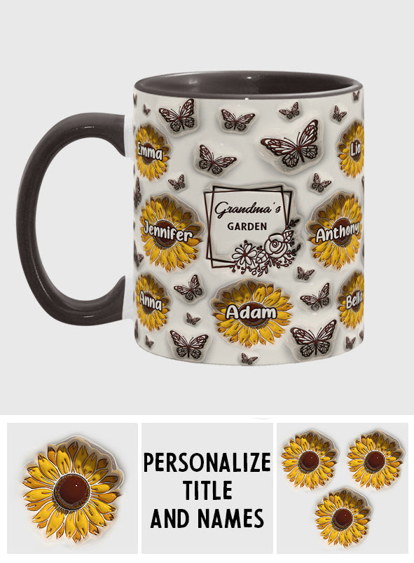 Grandma's Sunflower Garden - Gift for grandma - Personalized Accent Mug