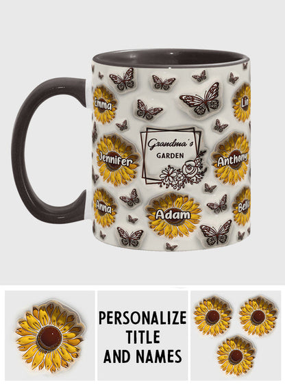 Grandma's Sunflower Garden - Gift for grandma - Personalized Accent Mug