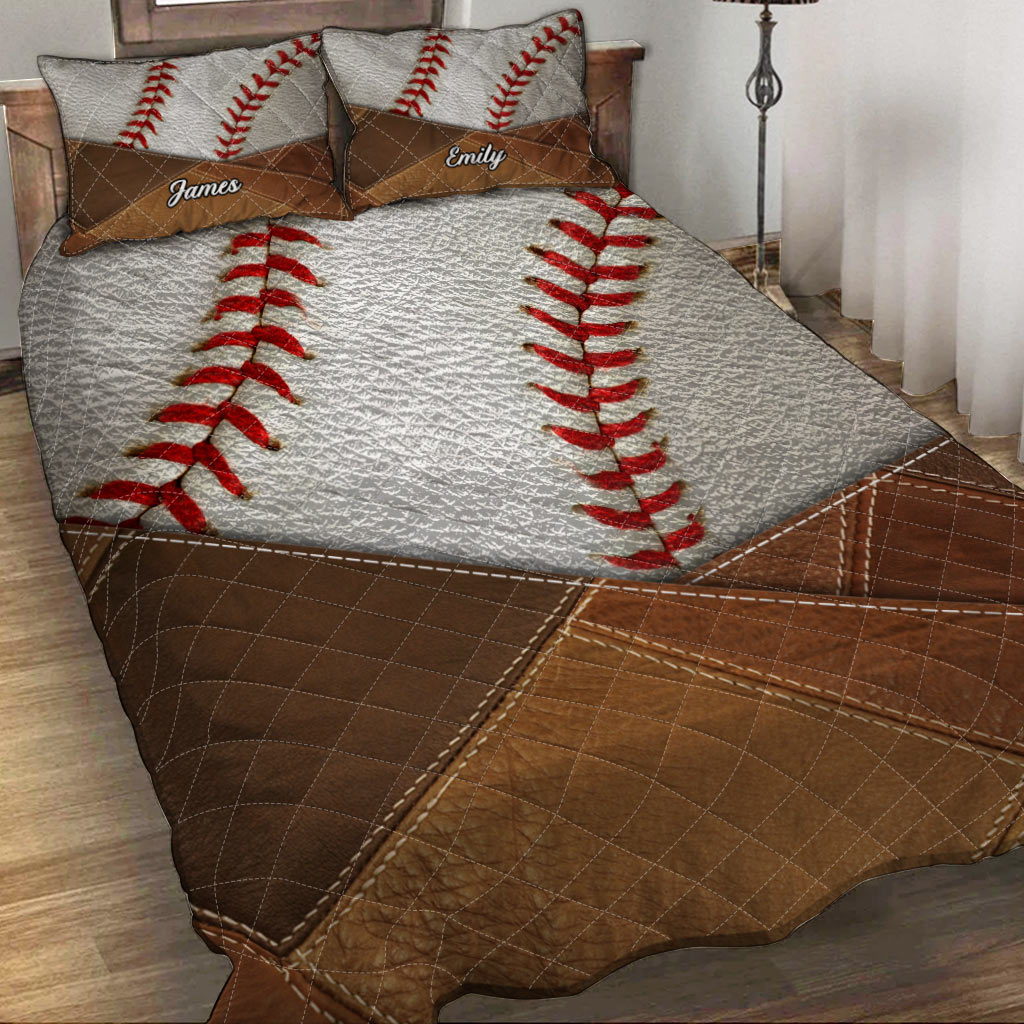 Living My Dream - Personalized Baseball Quilt Set