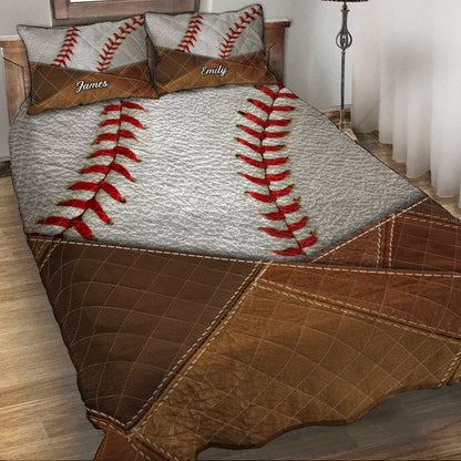 Living My Dream - Personalized Baseball Quilt Set