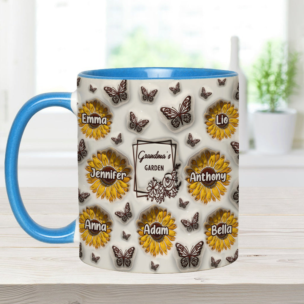 Grandma's Sunflower Garden - Gift for grandma - Personalized Accent Mug