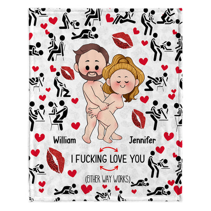 I Love You - Personalized Couple Blanket