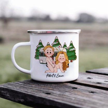 Together Is Our Favorite Place To Be - Personalized Camping Enamel Mug