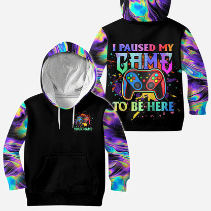I Paused My Game To Be Here - Personalized Video Game All Over Shirt