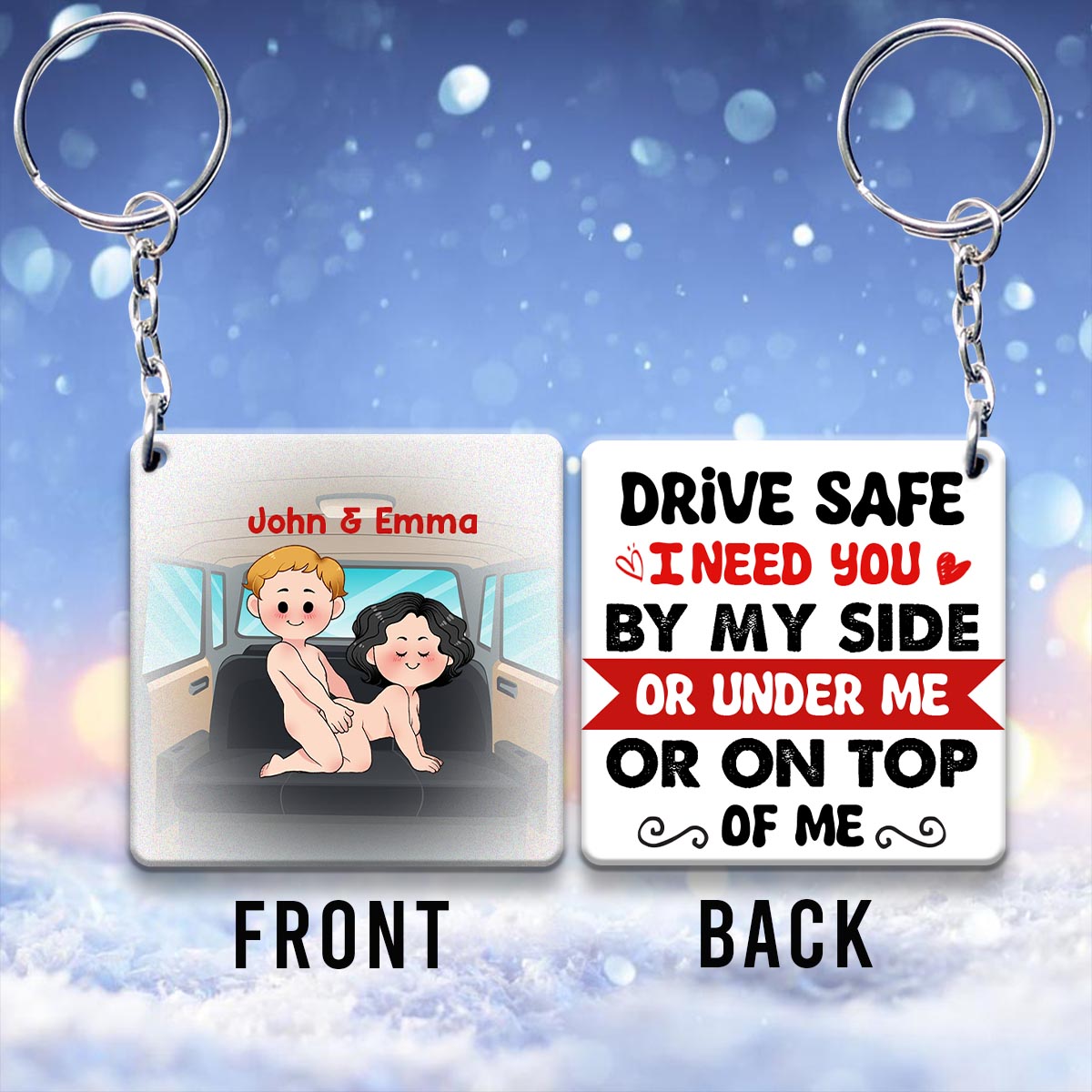 Drive Safe - Personalized Couple Keychain