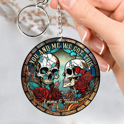 Skull Couple - Personalized Skull Keychain