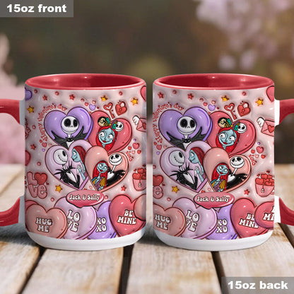 Happy Valentine's Day - Personalized Nightmare Accent Mug