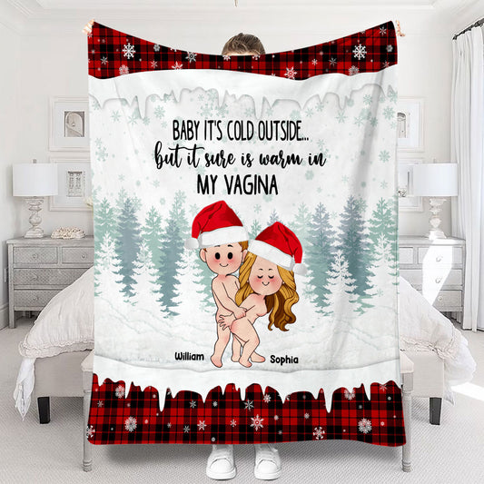 Baby It's Cold Outside - Personalized Couple Blanket