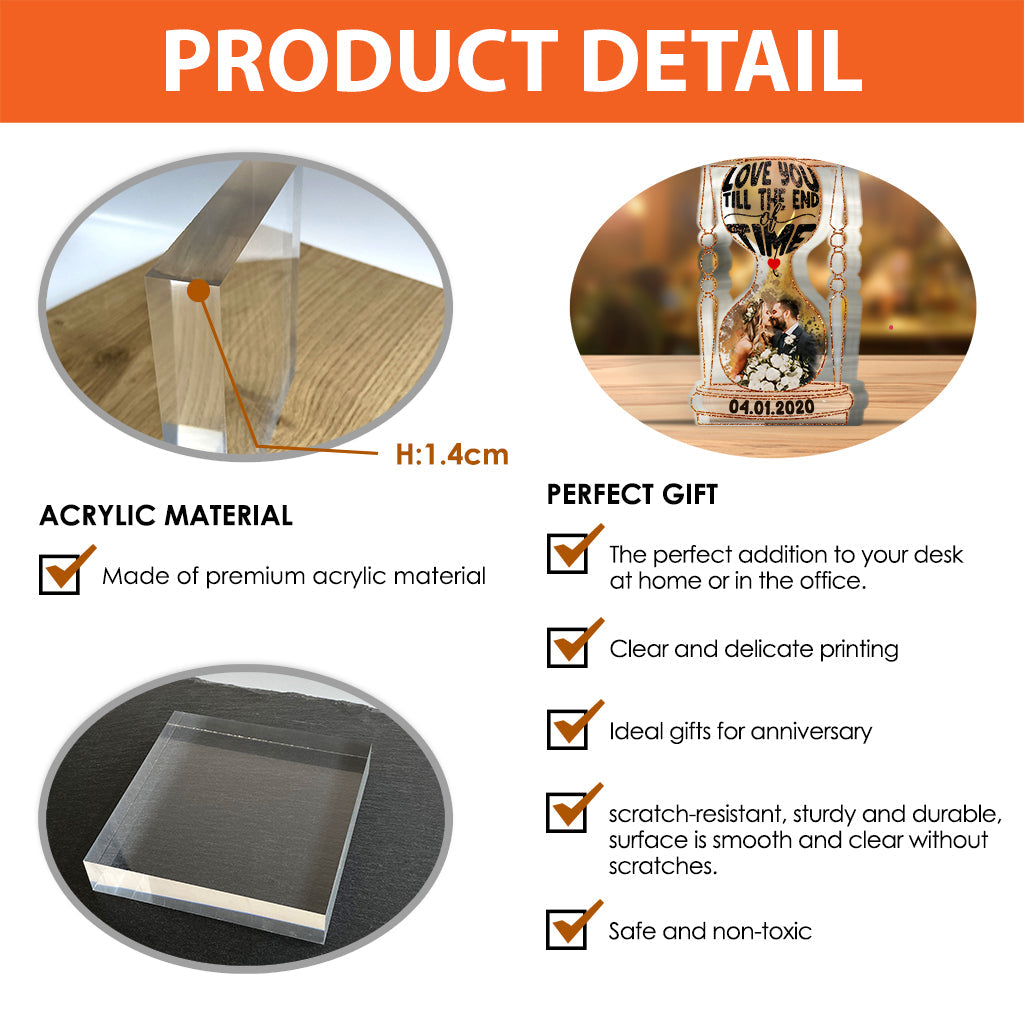 Till The End Of Time - Personalized Husband And Wife Custom Shaped Acrylic Plaque