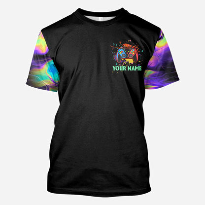 I Paused My Game To Be Here - Personalized Video Game All Over Shirt