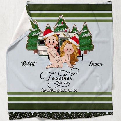 Together Is Our Favorite Place To Be - Personalized Camping Blanket