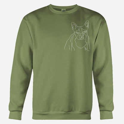 Custom Line Art - Personalized Dog Embroidered Sweater