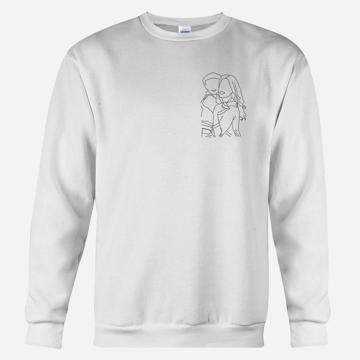 Custom Line Art - Personalized Aunt Embroidered Sweater