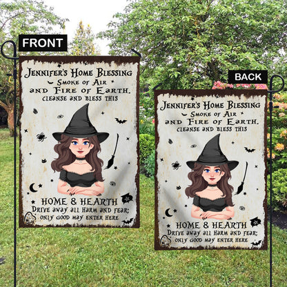 Home Blessing - Personalized Witch Garden Flag
