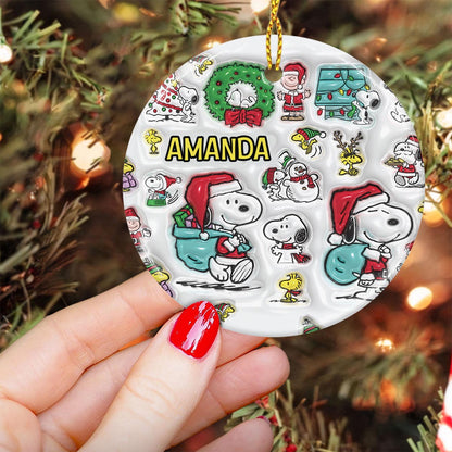 Best Friends - Personalized Ceramic Circle Ornament