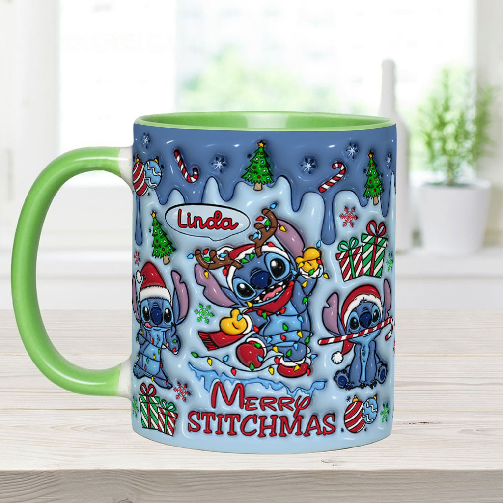 Merry Stichmas - Personalized Ohana Accent Mug