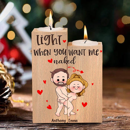 When This Candle Is Lit - Personalized Couple Candle Holder