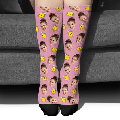 Funny Icon Pattern - Personalized Aunt Socks