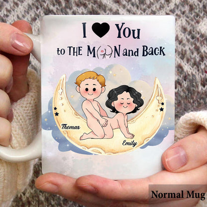 Love You To The Moon And Back - Personalized Couple Mug