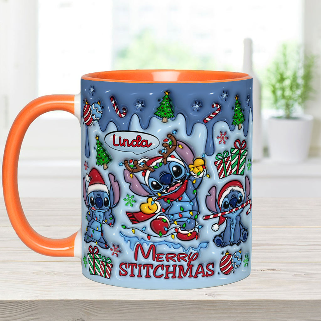 Merry Stichmas - Personalized Ohana Accent Mug