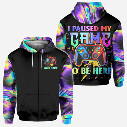 I Paused My Game To Be Here - Personalized Video Game All Over Shirt